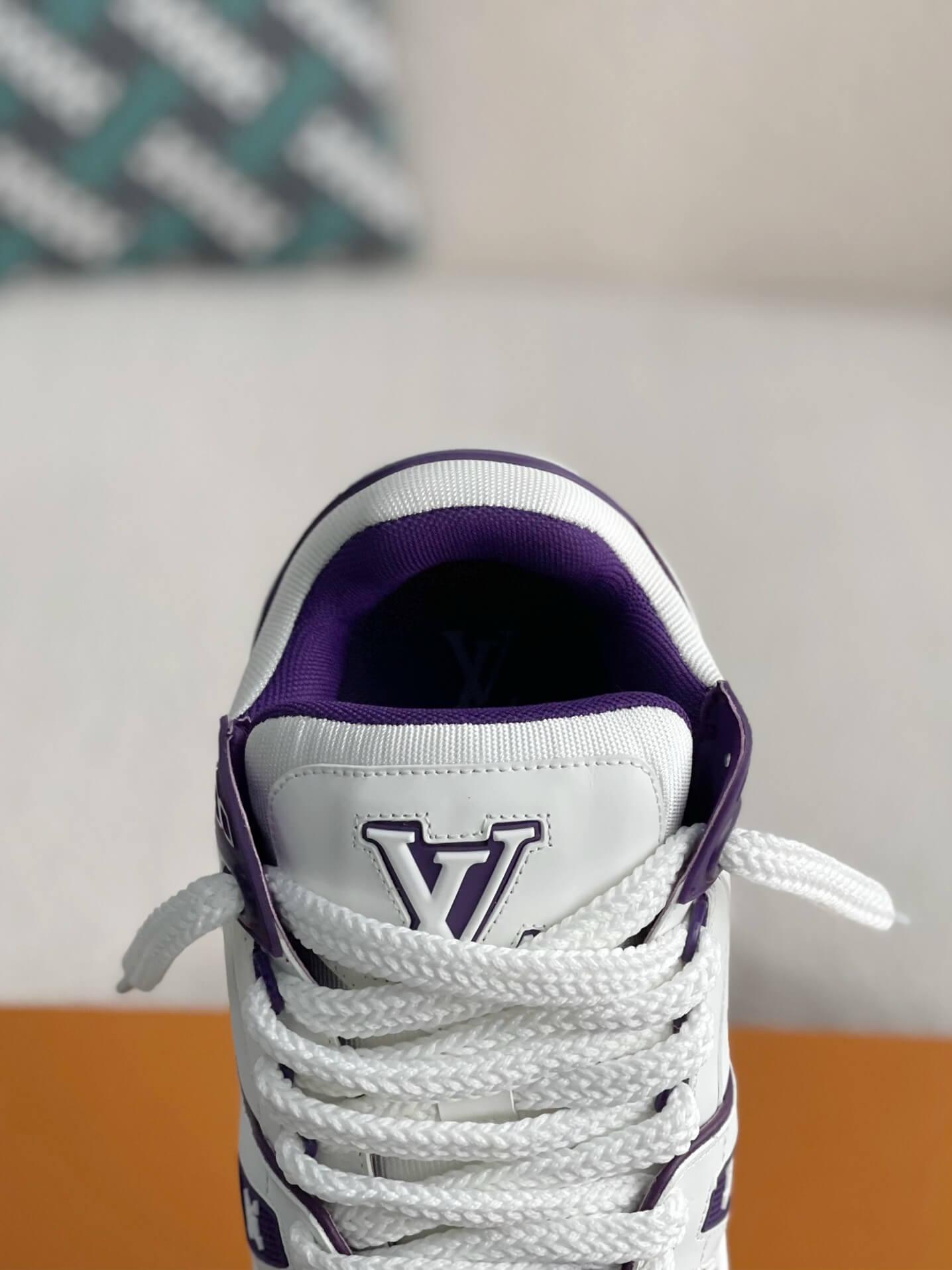 LV Trainer White Purple Maxi Sneaker - tntwear1