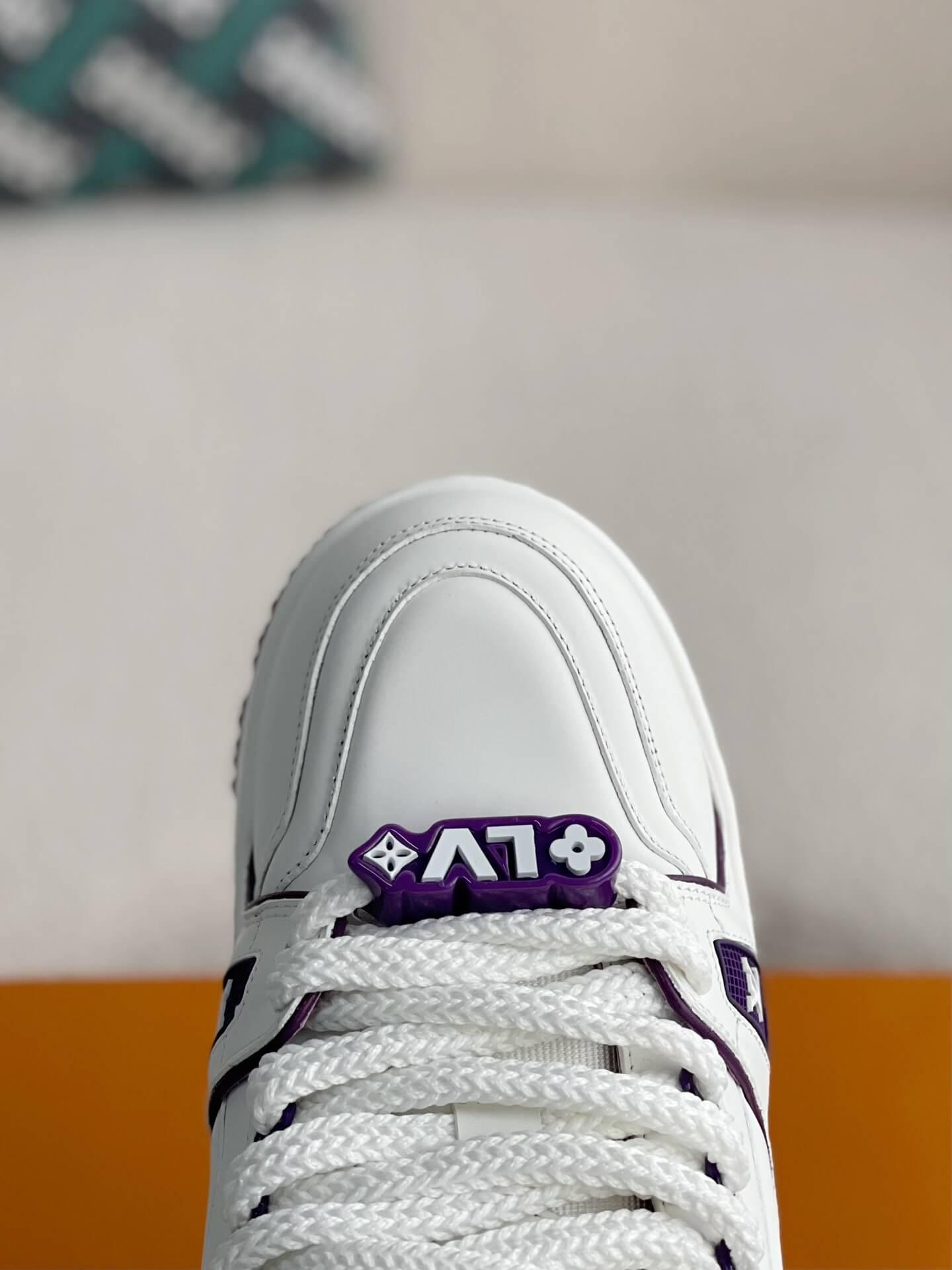 LV Trainer White Purple Maxi Sneaker - tntwear1