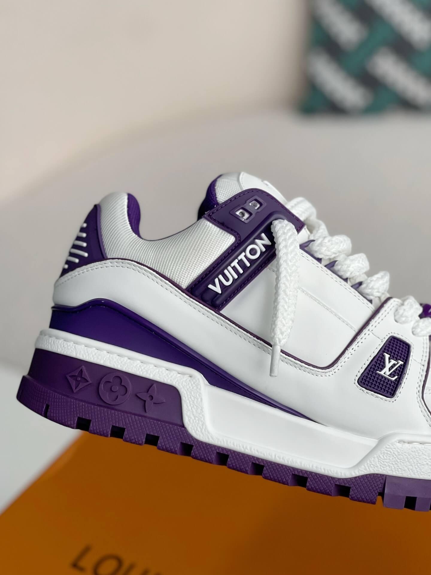 LV Trainer White Purple Maxi Sneaker - tntwear1