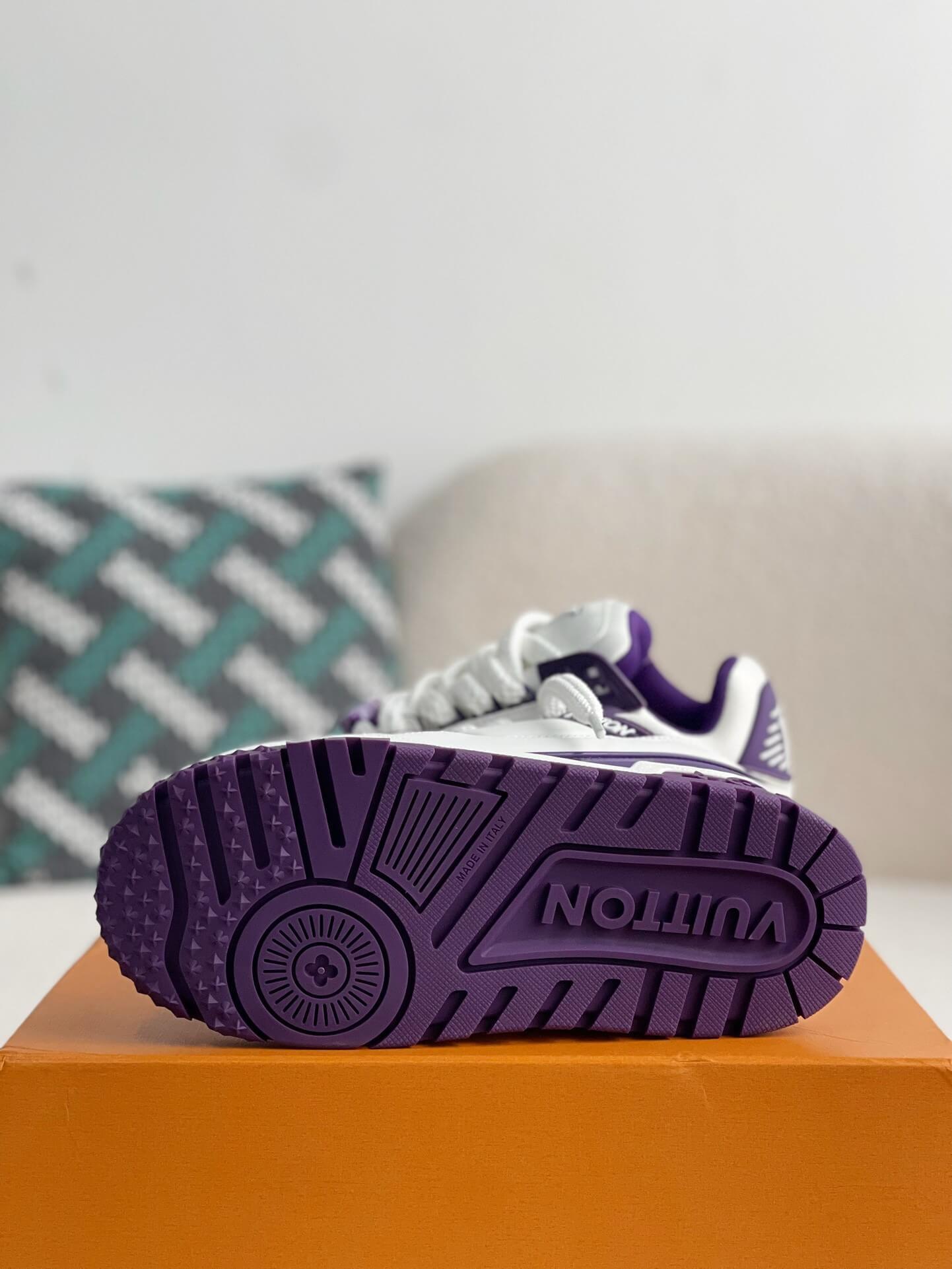 LV Trainer White Purple Maxi Sneaker - tntwear1