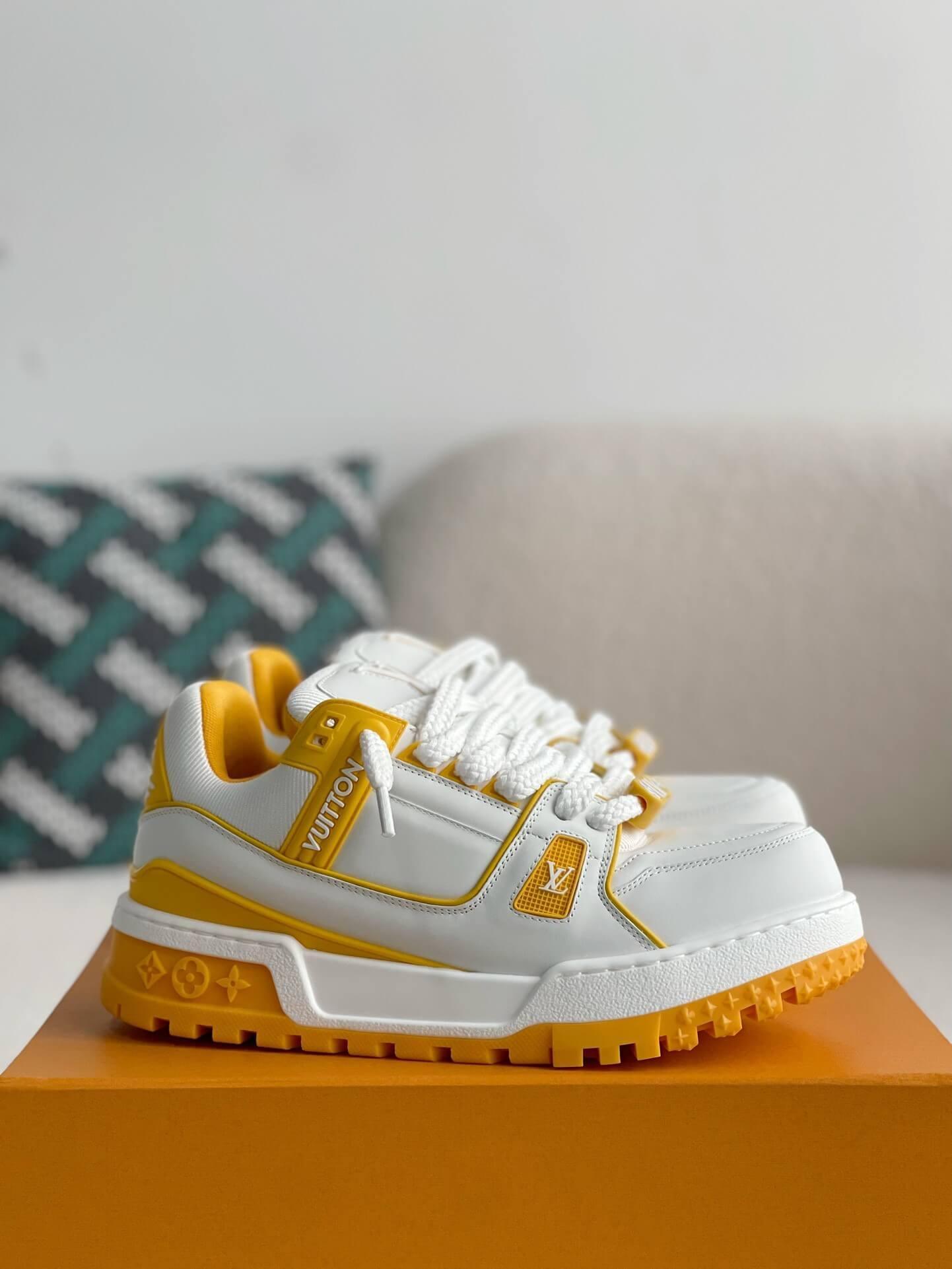 LV Trainer White Yellow Maxi Sneaker - tntwear1