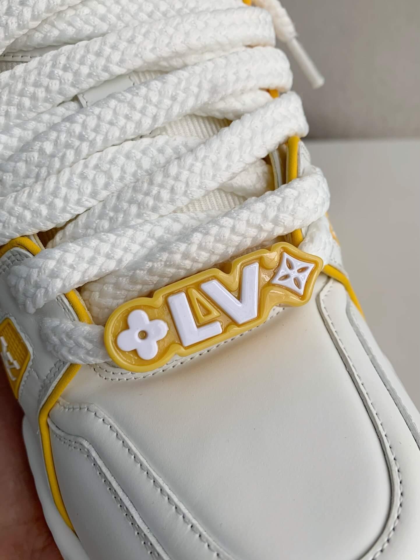LV Trainer White Yellow Maxi Sneaker - tntwear1