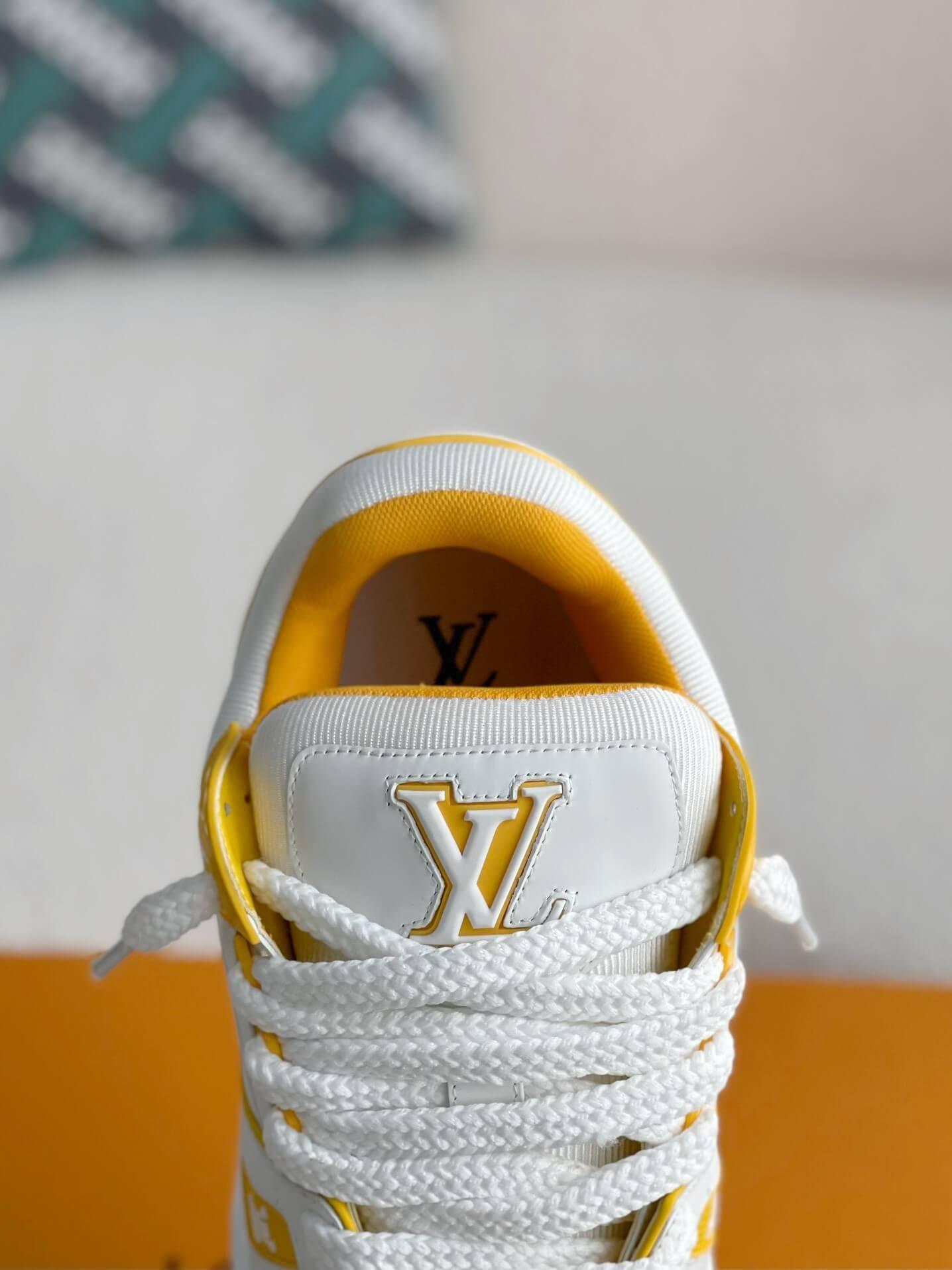 LV Trainer White Yellow Maxi Sneaker - tntwear1
