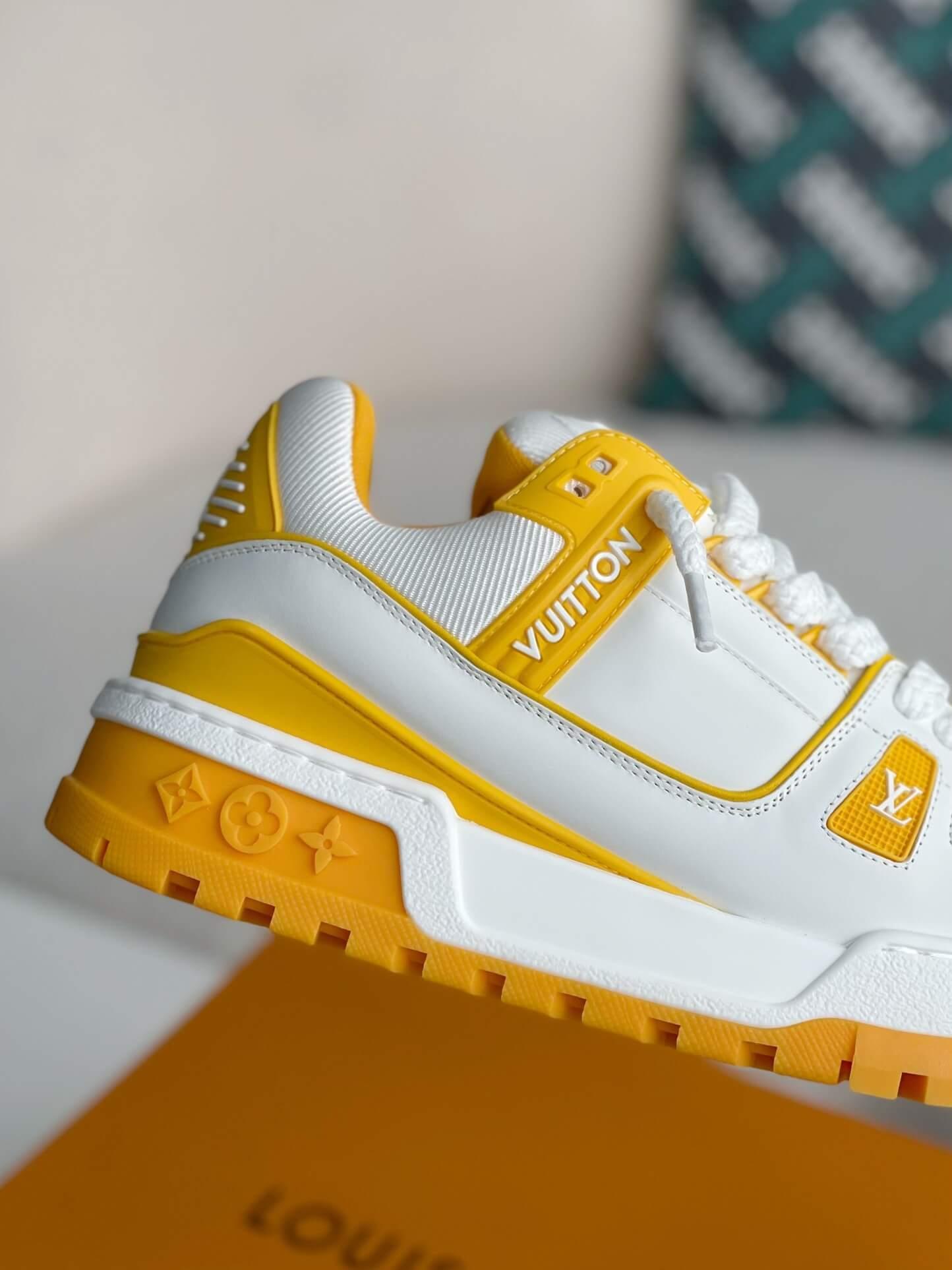 LV Trainer White Yellow Maxi Sneaker - tntwear1