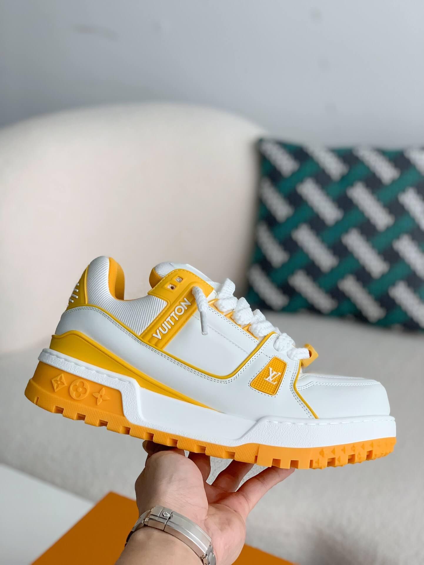 LV Trainer White Yellow Maxi Sneaker - tntwear1