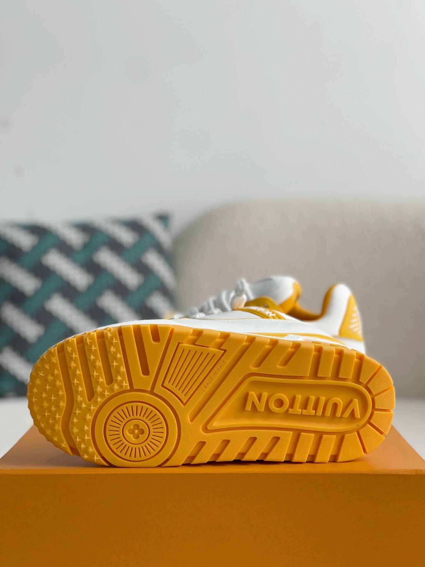LV Trainer White Yellow Maxi Sneaker - tntwear1