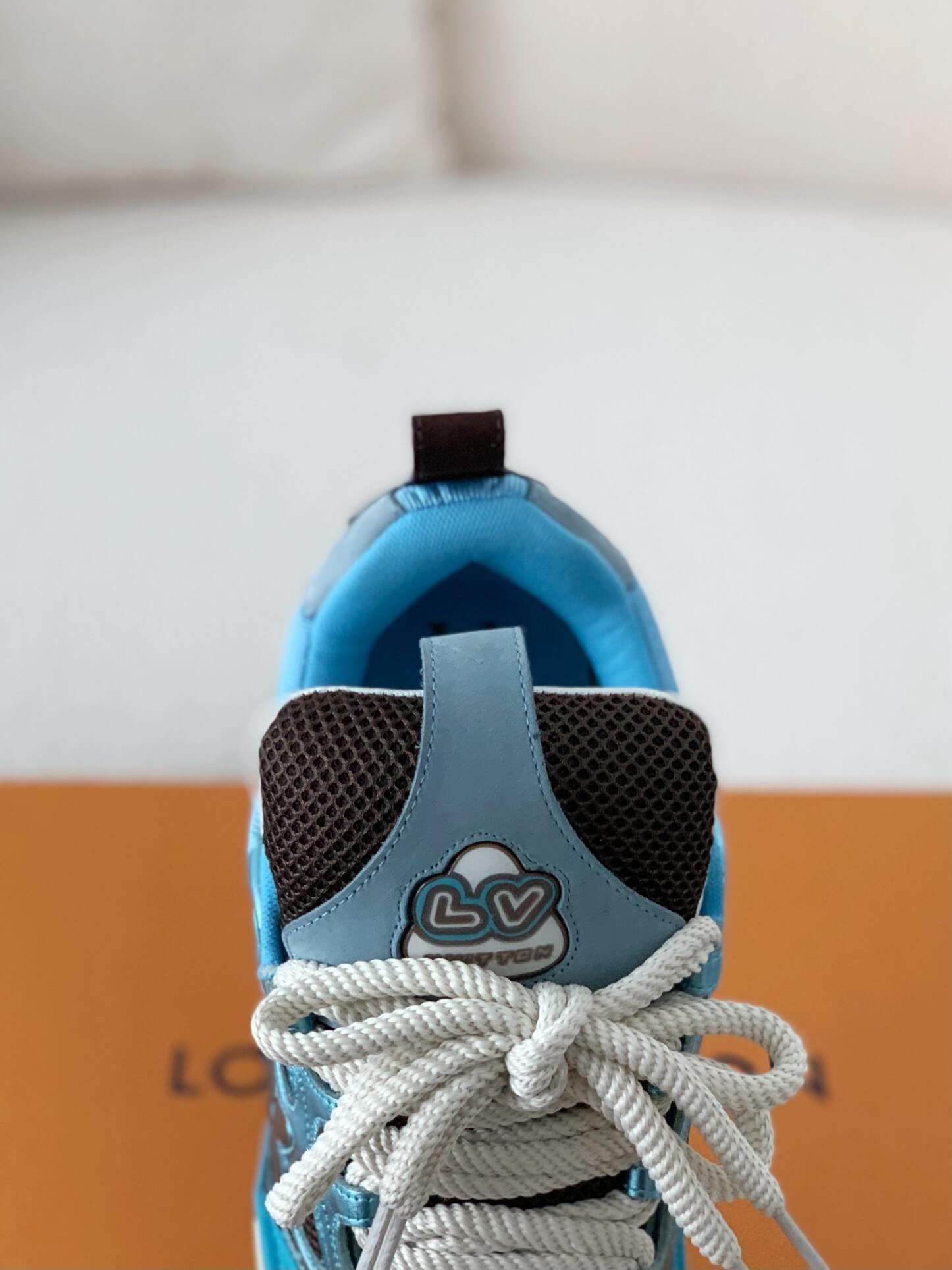 Louis Vuitton Skate Trainer Blue Brown Sneakers - tntwear1