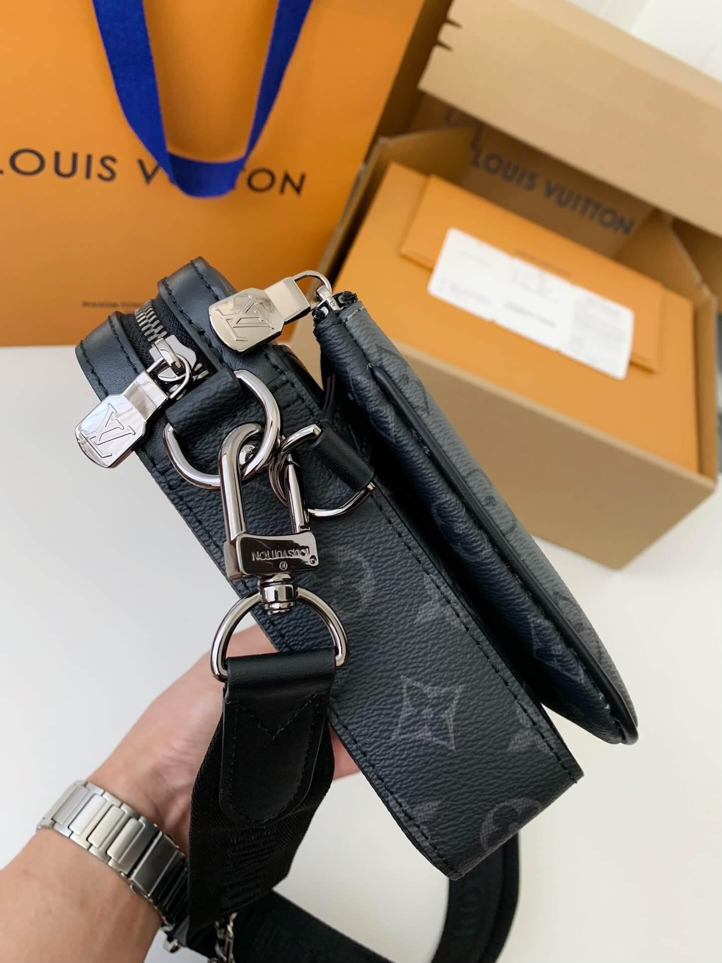 Louis Vuitton Trio Messenger "Black Leather Trim" - tntwear1
