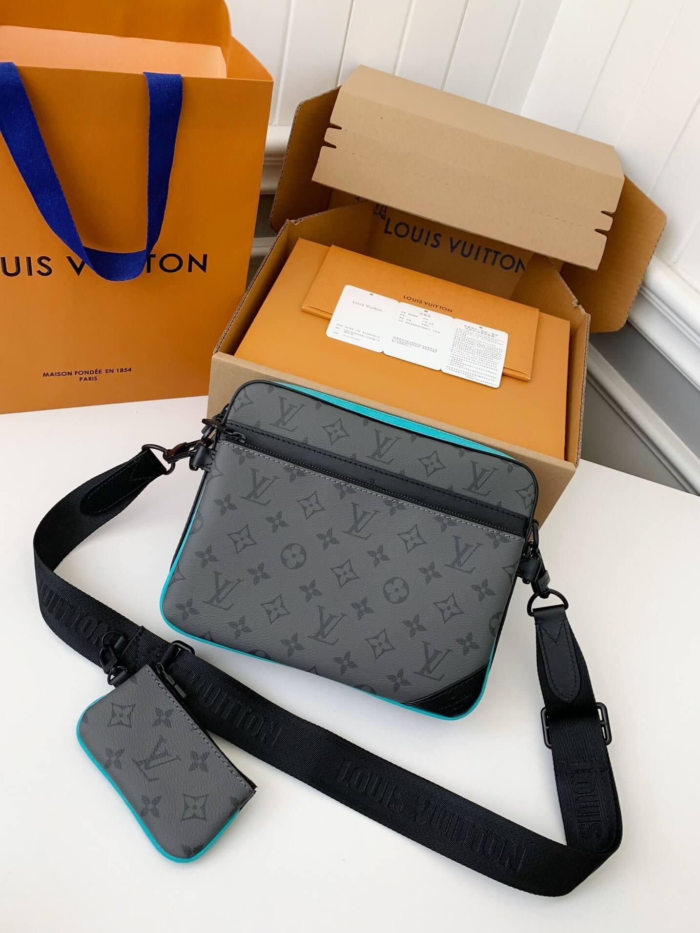 LV Trio Messenger "Turquoise Trim" - tntwear1