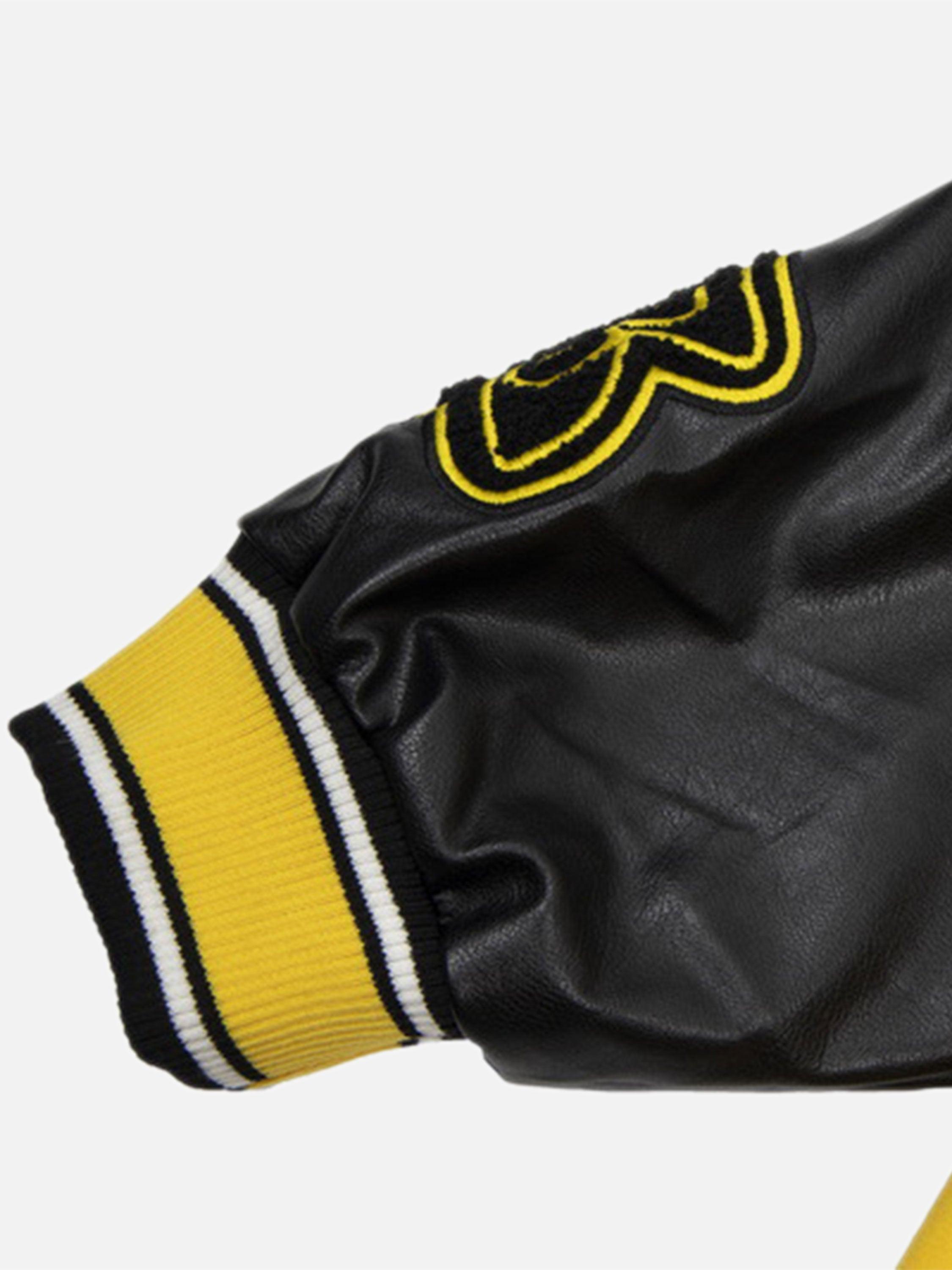 Tntwear® - American Creative Flame Elements Letter Embroidery Baseball Jacket -1608 - tntwear1
