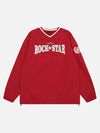 Tntwear® - American Embroidered Monogrammed V-neck Sweatshirt - tntwear1