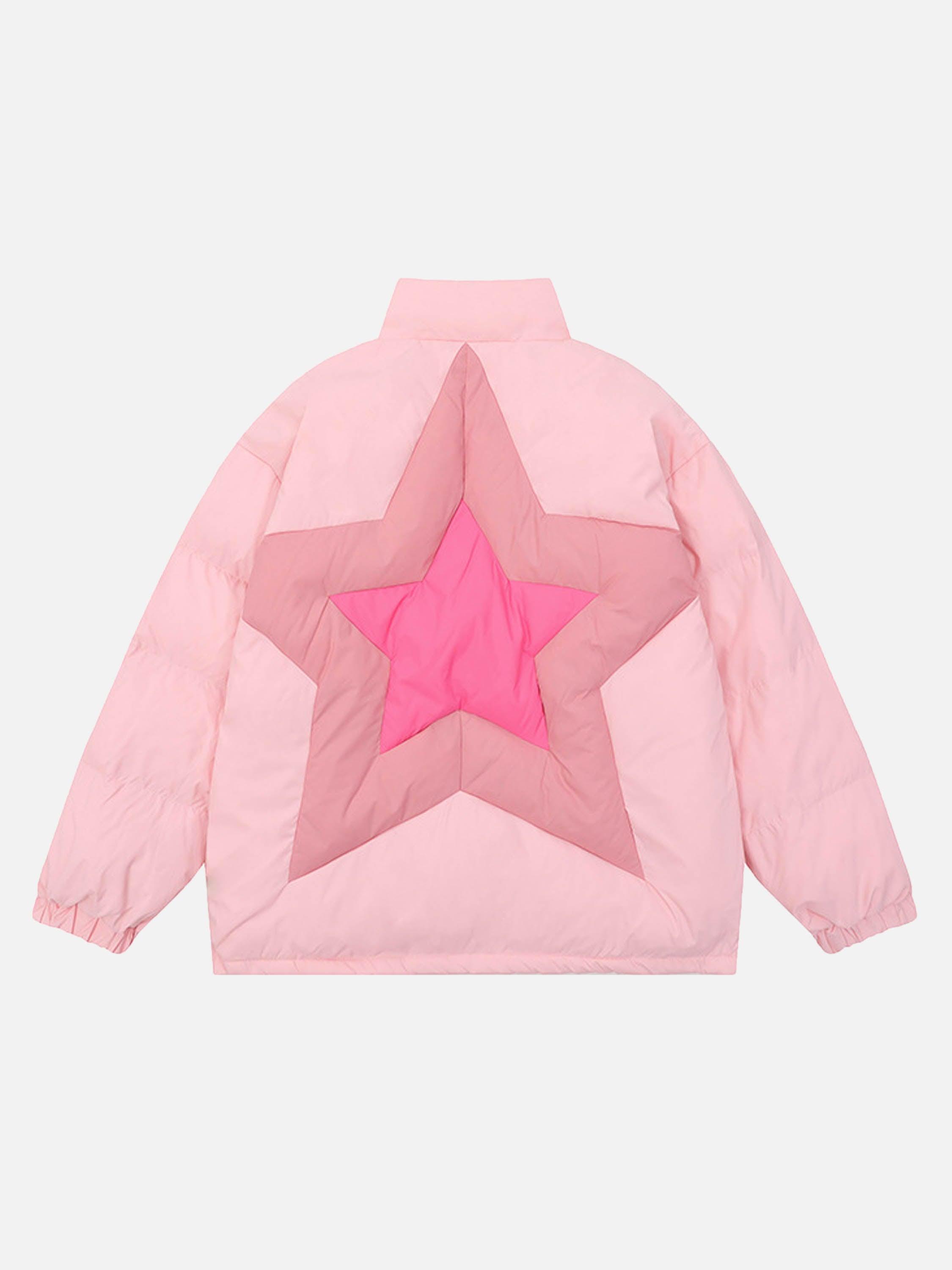 Tntwear® - American High Street Stars Thickened With Cotton Stand-up Collar Cotton Jacket - 1560 - tntwear1