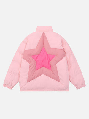 Tntwear® - American High Street Stars Thickened With Cotton Stand-up Collar Cotton Jacket - 1560 - tntwear1