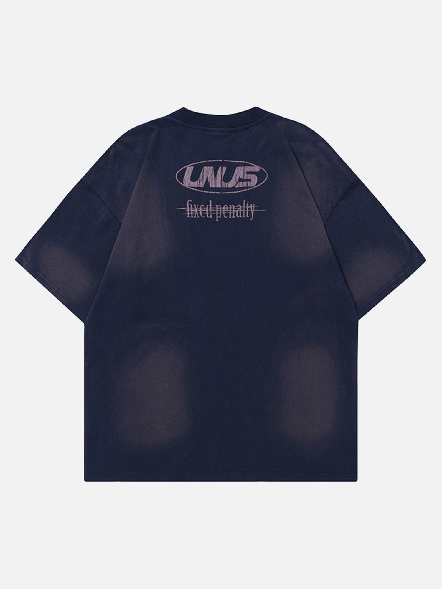 Tntwear® - American Hip-hop Old Washed Lettering Ceremonial T-shirt - tntwear1