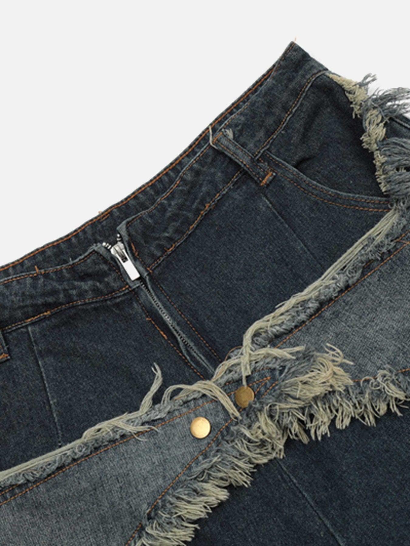 Tntwear® - American Pentagram Tassel Patch Denim Shorts - 1681 - tntwear1