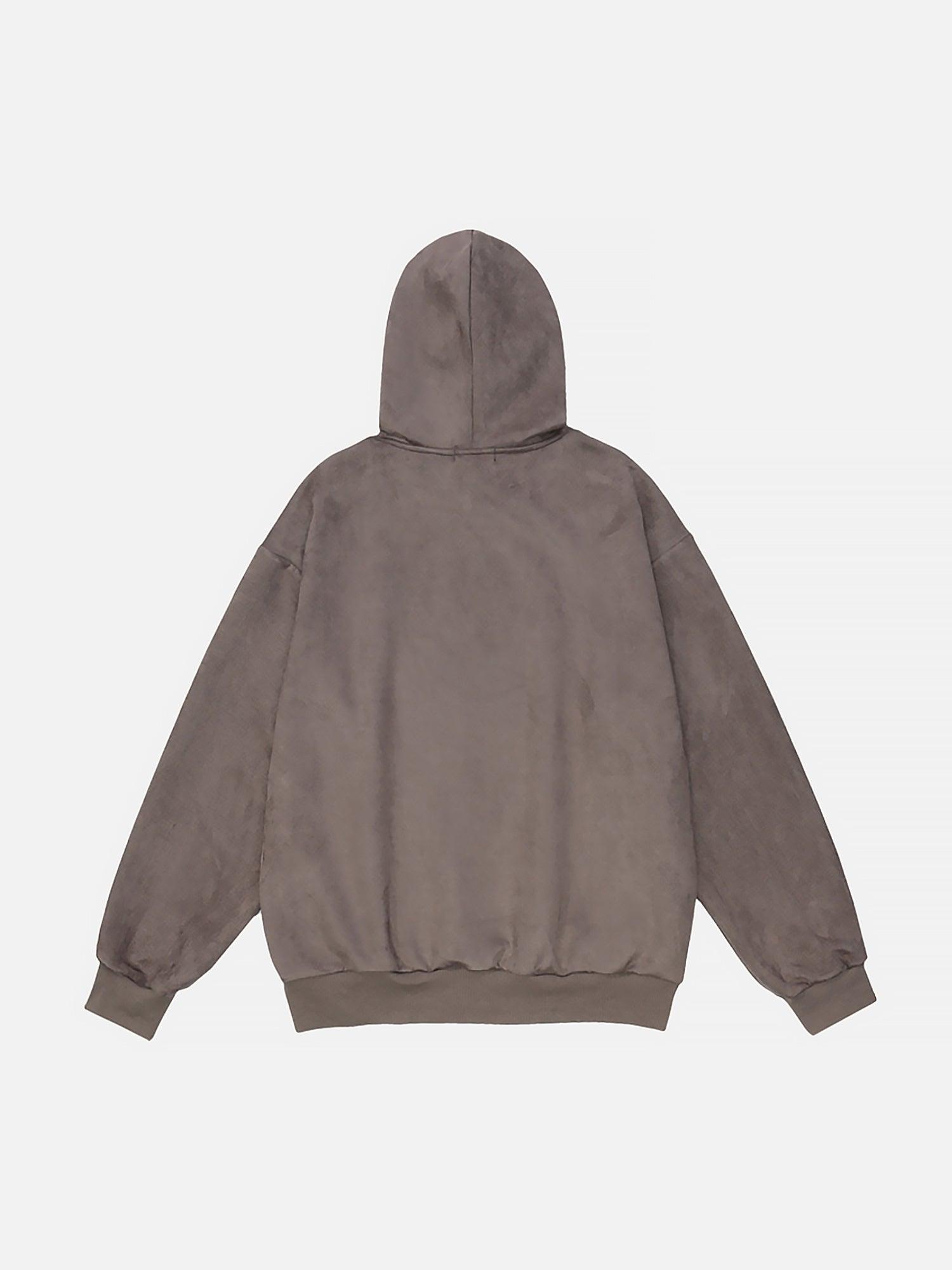 Tntwear® - American Retro Butterfly Graffiti Hooded Suede Sweatshirt - tntwear1