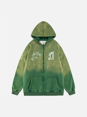 Tntwear® - American Retro Gradient Loose Velvet Hoodie - tntwear1