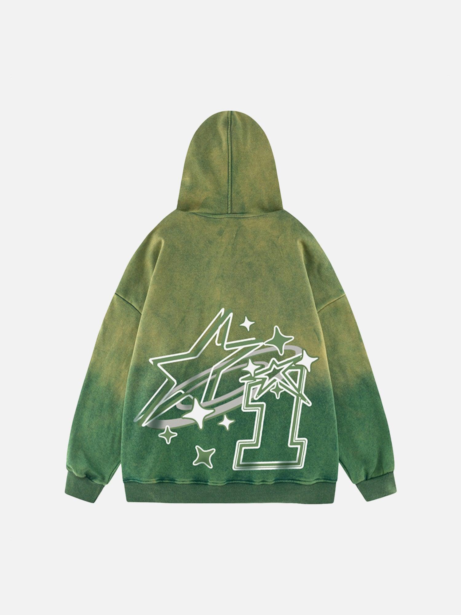 Tntwear® - American Retro Gradient Loose Velvet Hoodie - tntwear1