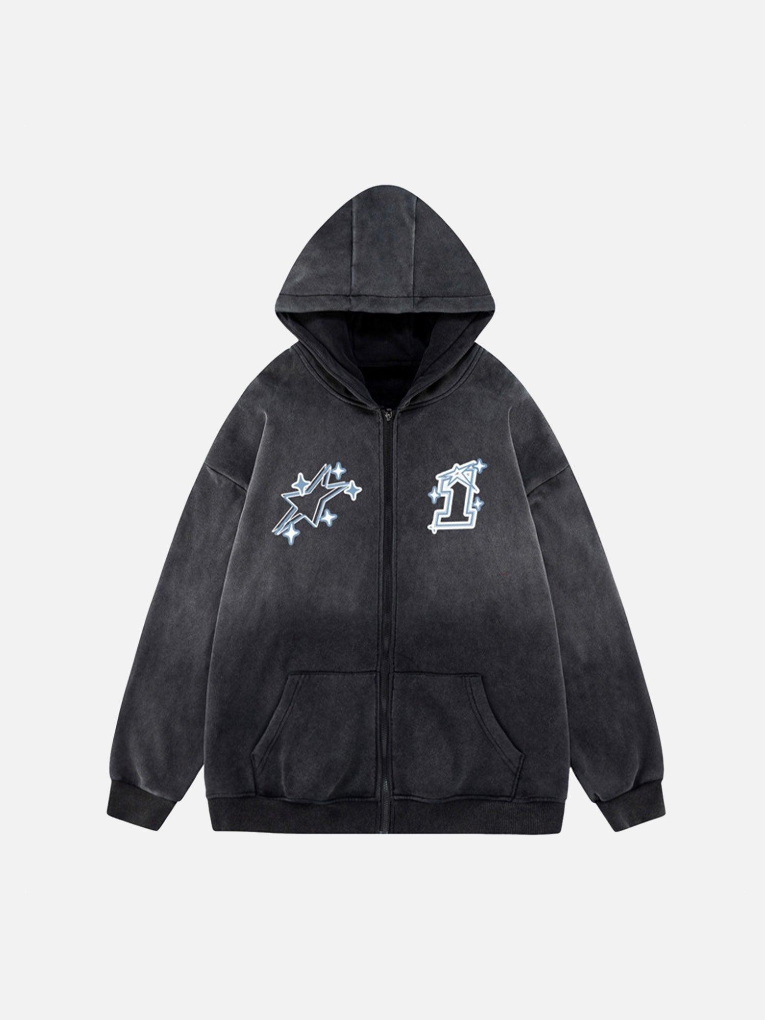 Tntwear® - American Retro Gradient Loose Velvet Hoodie - tntwear1