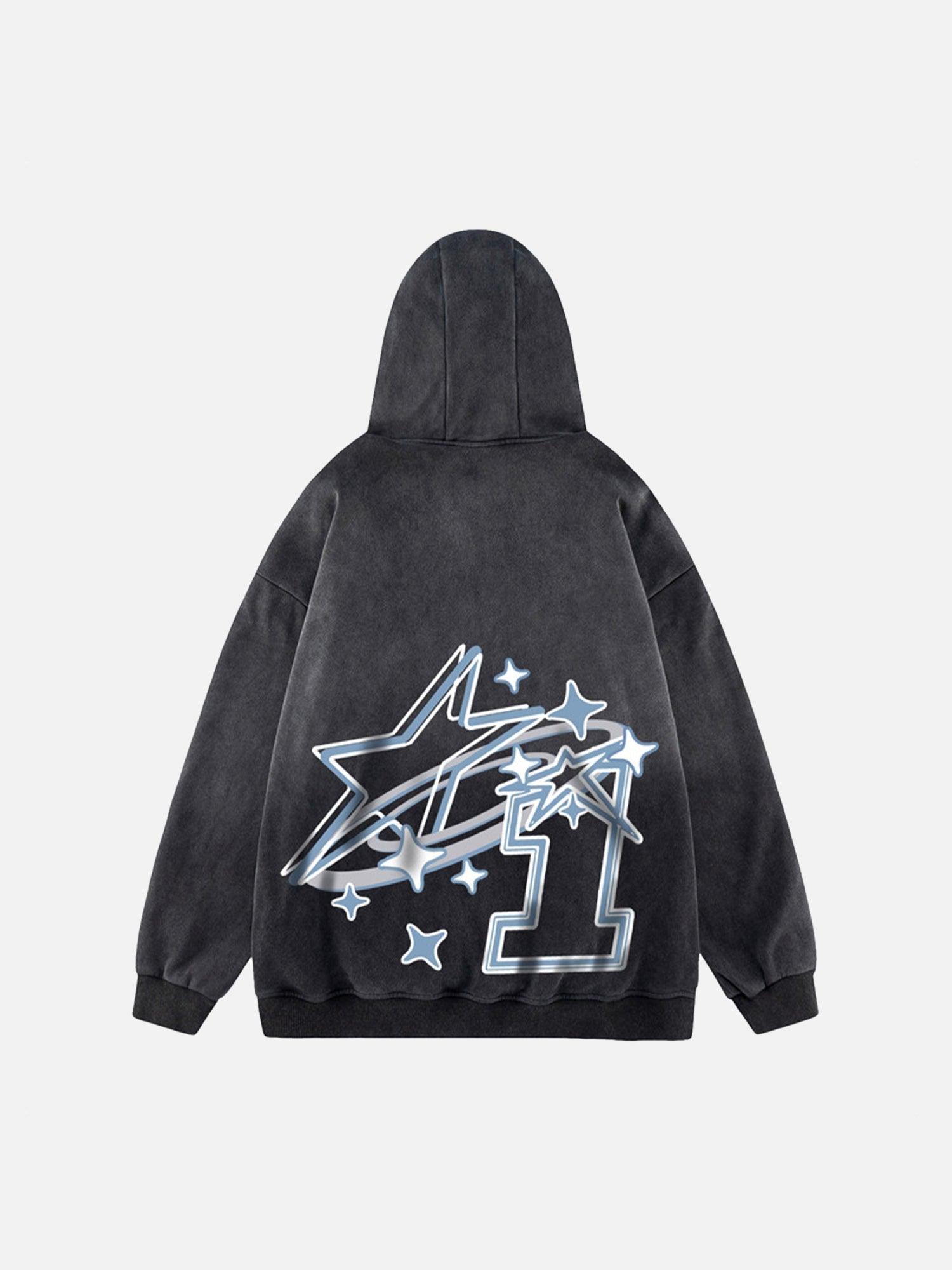 Tntwear® - American Retro Gradient Loose Velvet Hoodie - tntwear1