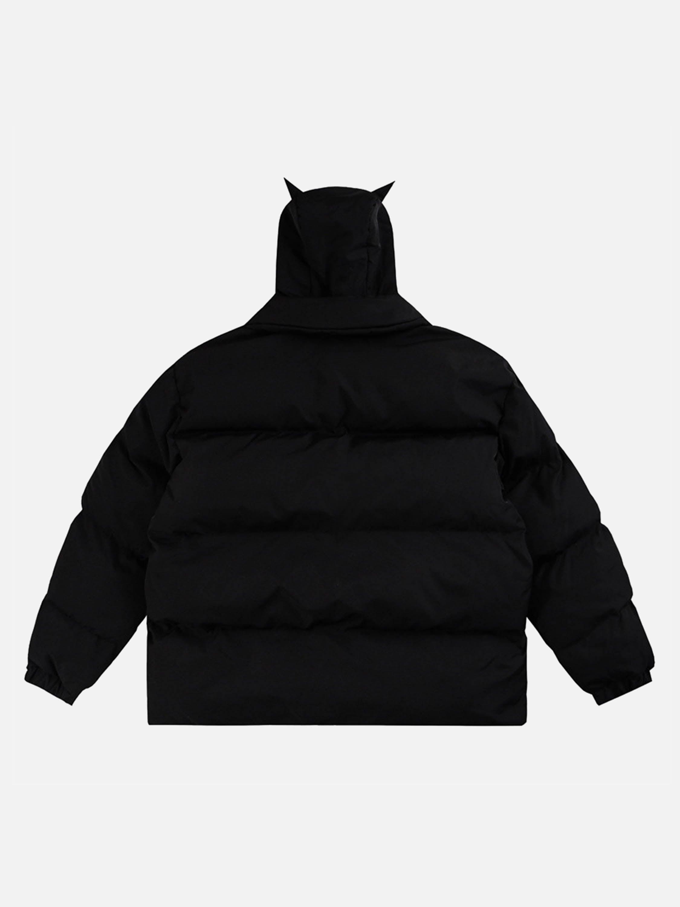 Tntwear® - American Retro Little Devil Hooded Stand Collar Bread Suit Loose Down Jacket - 1565 - tntwear1