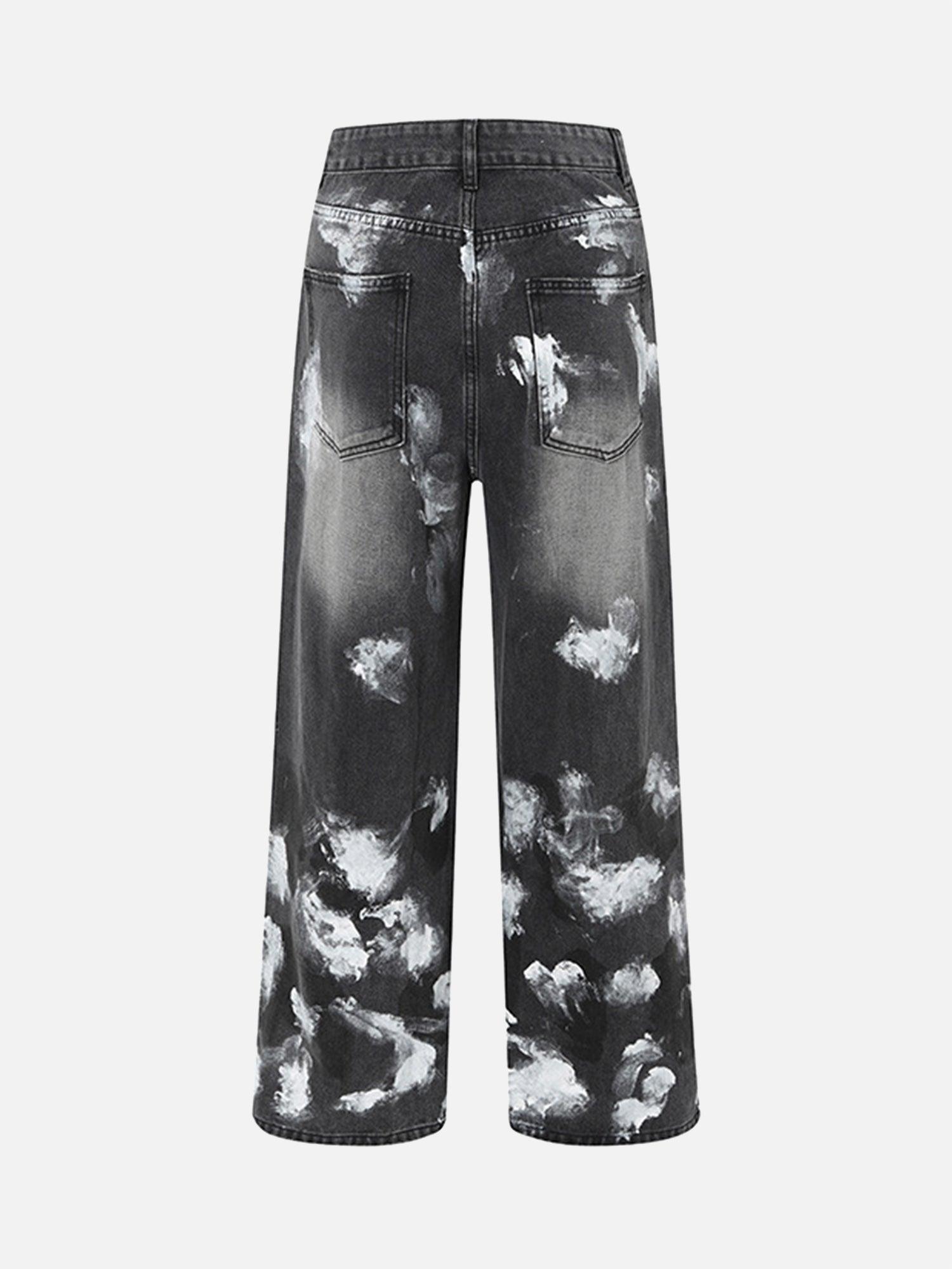 Tntwear® - American Street Fashion Heavy Industry Washed Distressed Jeans - tntwear1