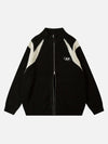 Tntwear® - American Style Color Blocking Zipper Cardigan Sweater Loose Knit-1509 - tntwear1