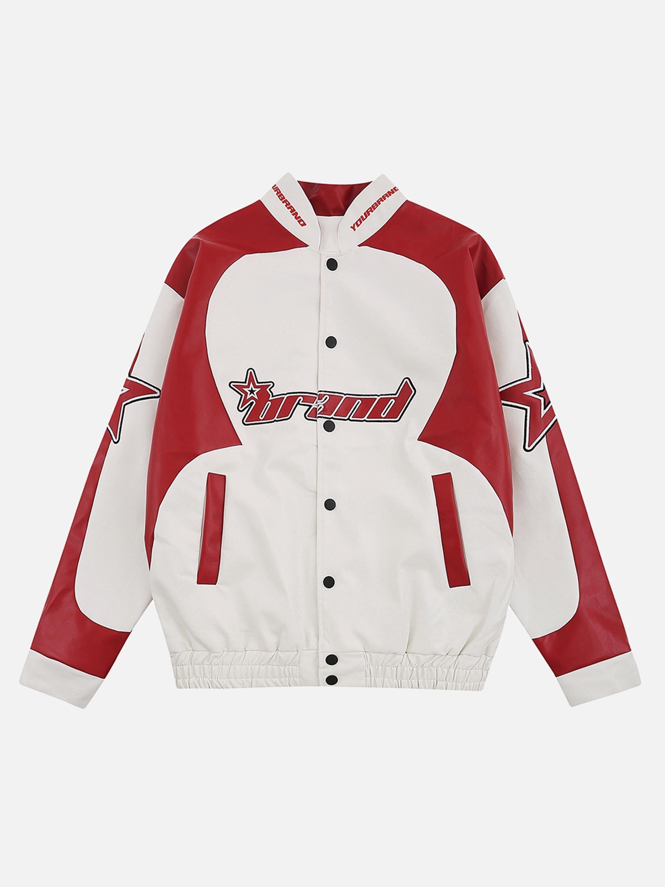 Tntwear® - American Vintage Colorblock Leather Jacket - 1728 - tntwear1