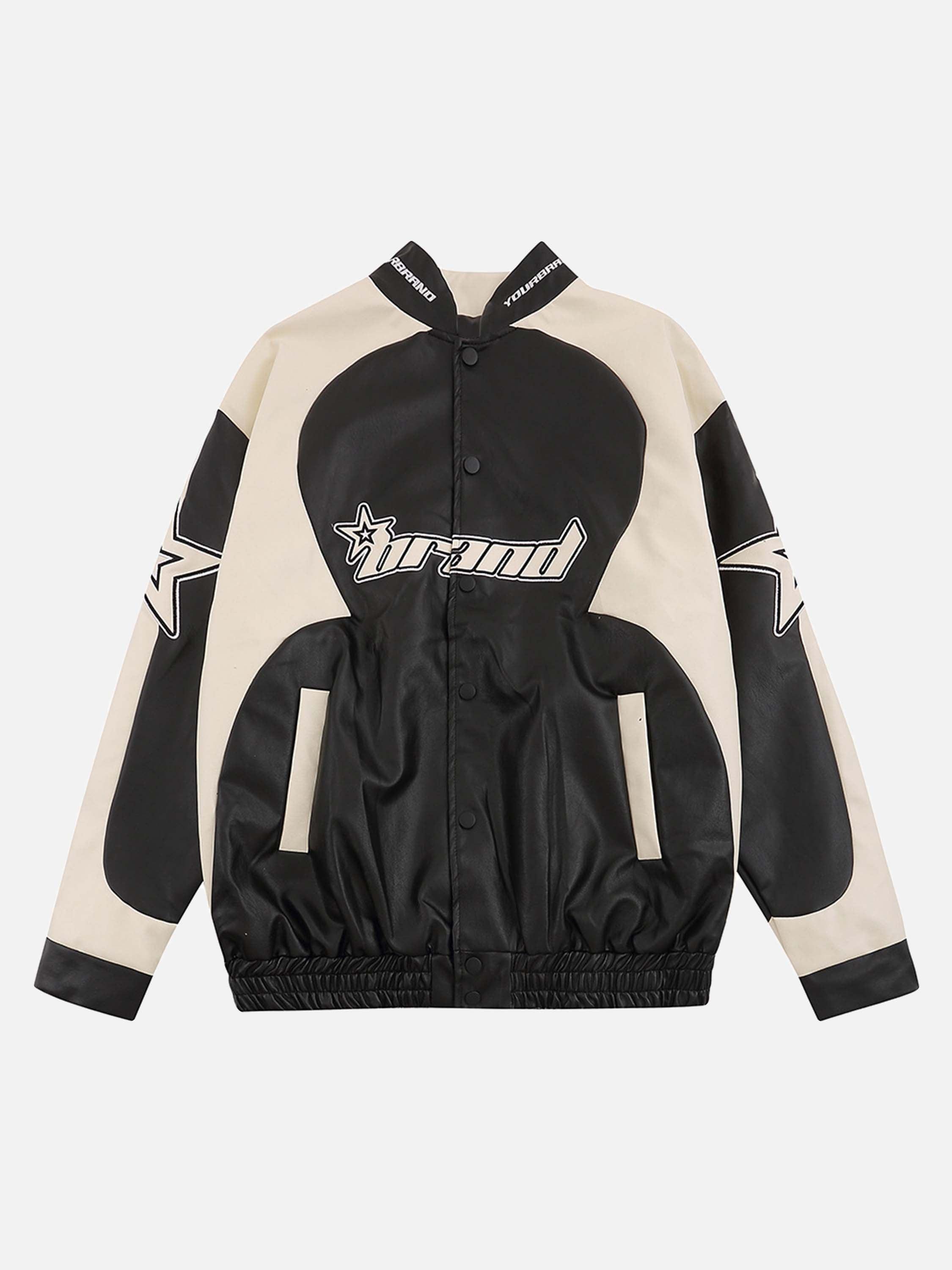 Tntwear® - American Vintage Colorblock Leather Jacket - 1728 - tntwear1