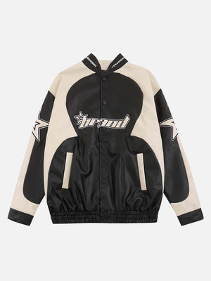 Tntwear® - American Vintage Colorblock Leather Jacket - 1728 - tntwear1