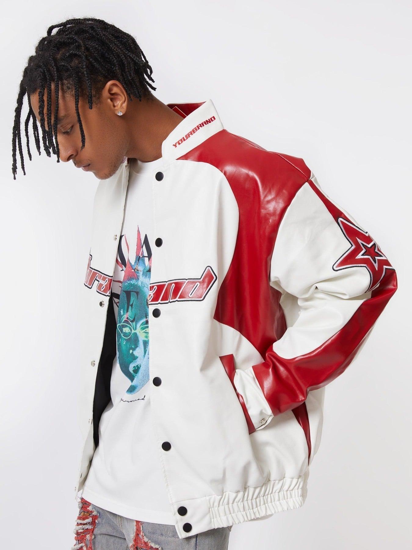 Tntwear® - American Vintage Colorblock Leather Jacket - 1728 - tntwear1