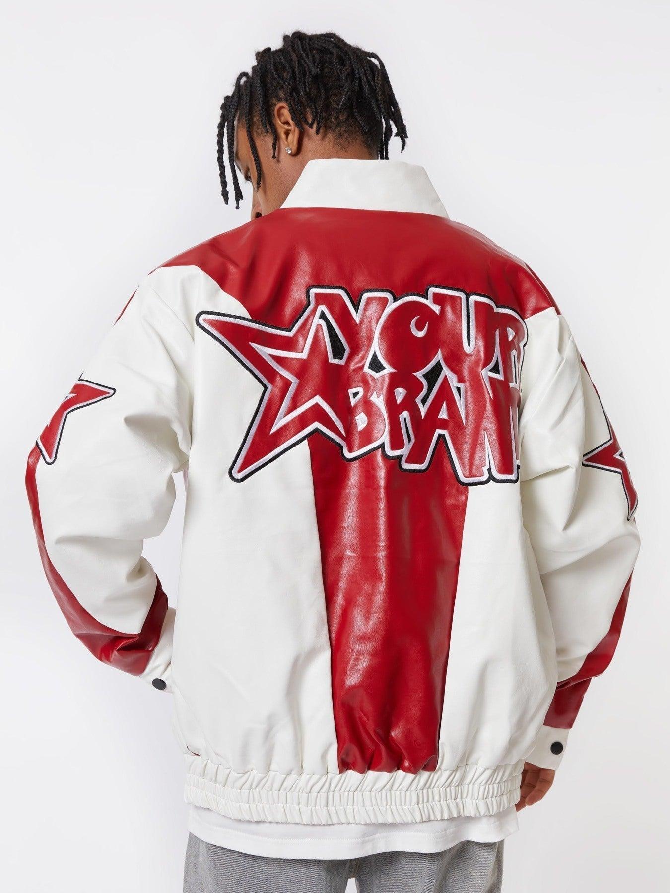 Tntwear® - American Vintage Colorblock Leather Jacket - 1728 - tntwear1