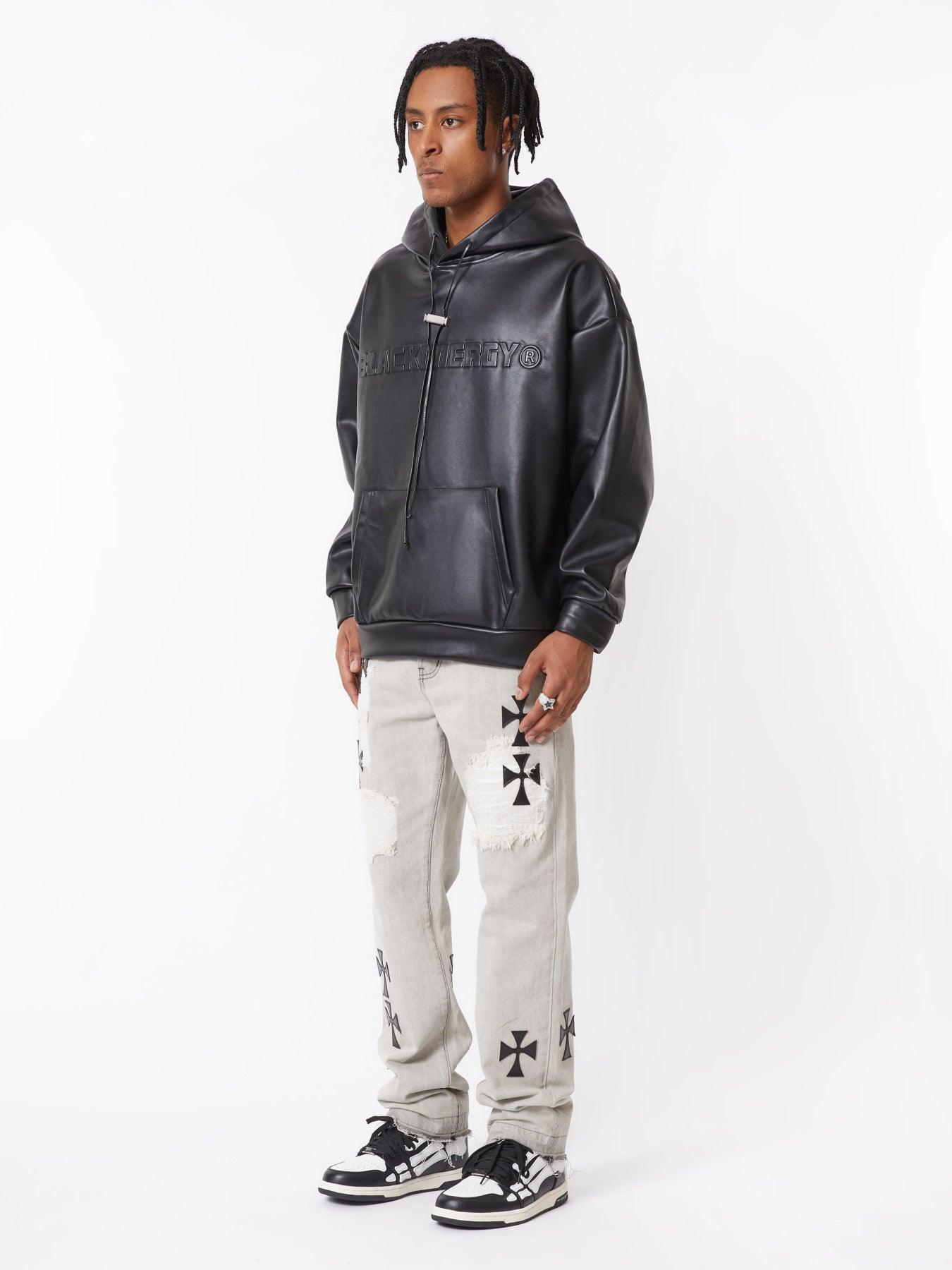 Tntwear® - American Vintage Leather Sweatshirt - tntwear1