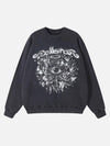 Tntwear® - Batik Distressed Loose Round Neck Sweatshirt - 1898 - tntwear1
