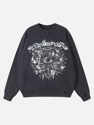 Tntwear® - Batik Distressed Loose Round Neck Sweatshirt - 1898 - tntwear1