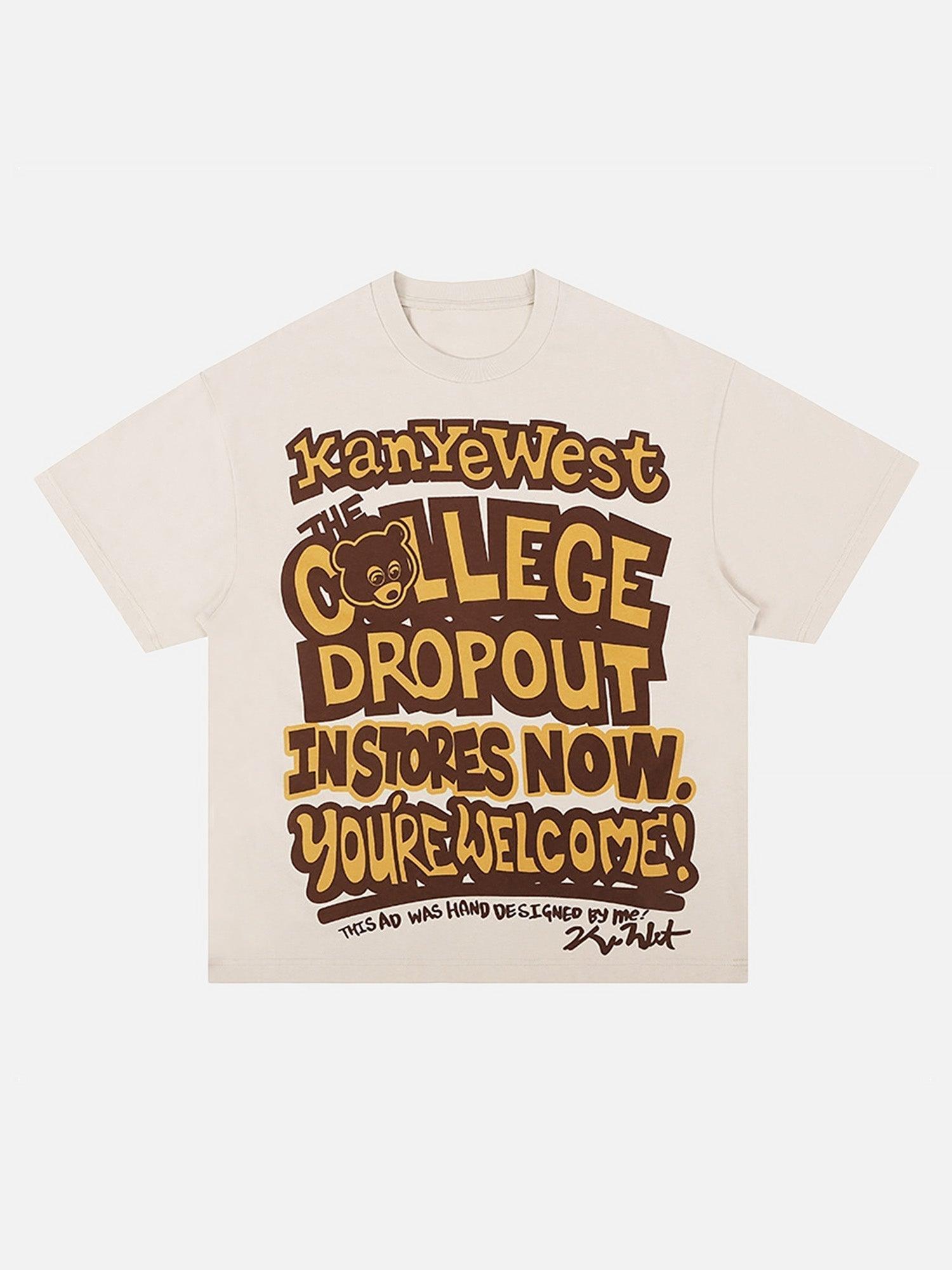 Tntwear® - Bear Letter Print Hip Hop Short Sleeve T-shirt - tntwear1
