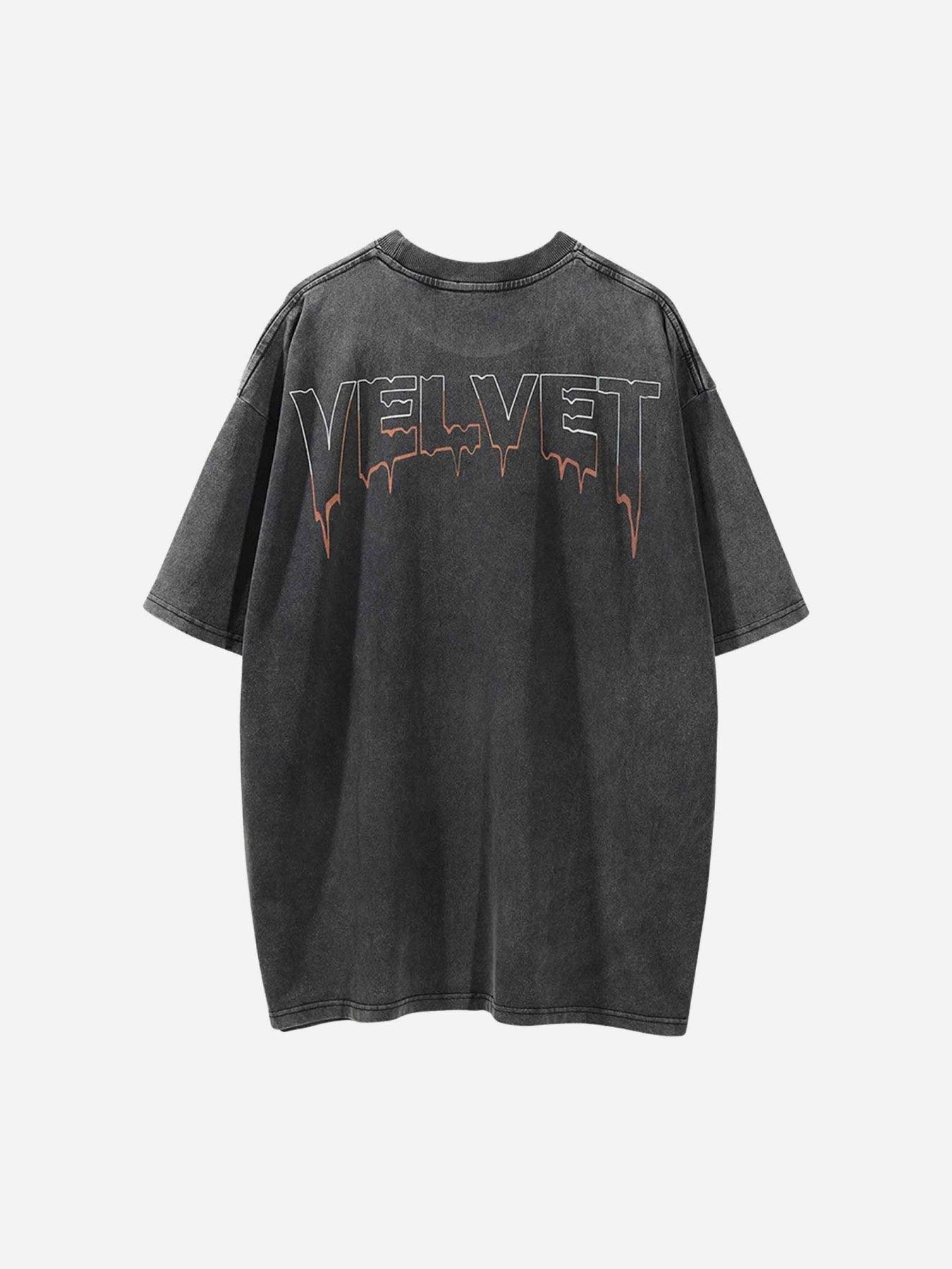 Tntwear® - Character Printed Washed & Aged T-Shirt - tntwear1