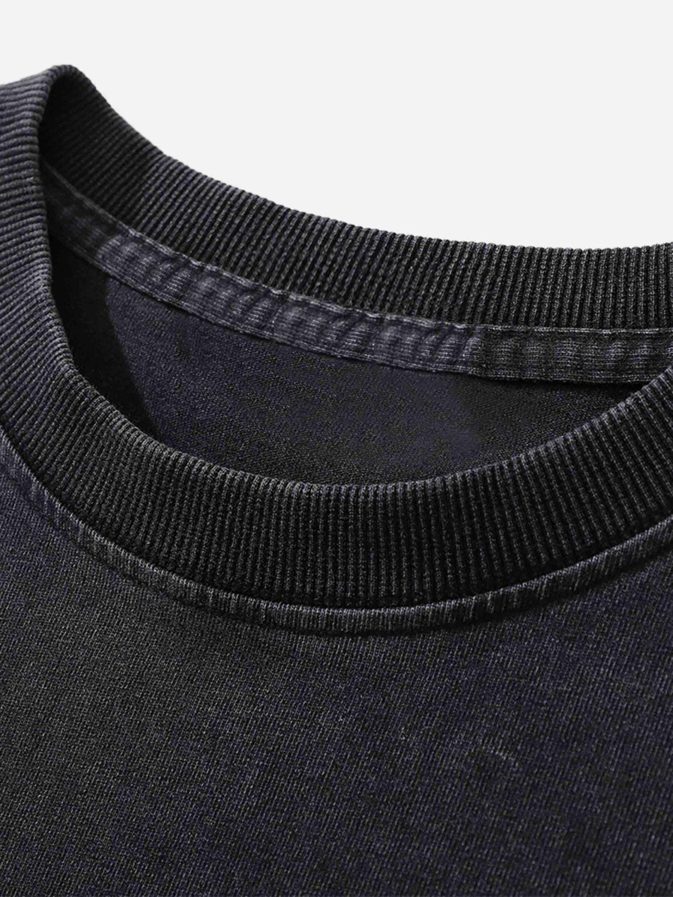 Tntwear® - Character Printed Washed & Aged T-Shirt - tntwear1