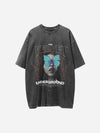 Tntwear® - Character Printed Washed & Aged T-Shirt - tntwear1