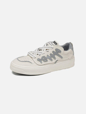 Tntwear® - Colorblock Abstract Fishbone Graphic Casual Shoes - tntwear1
