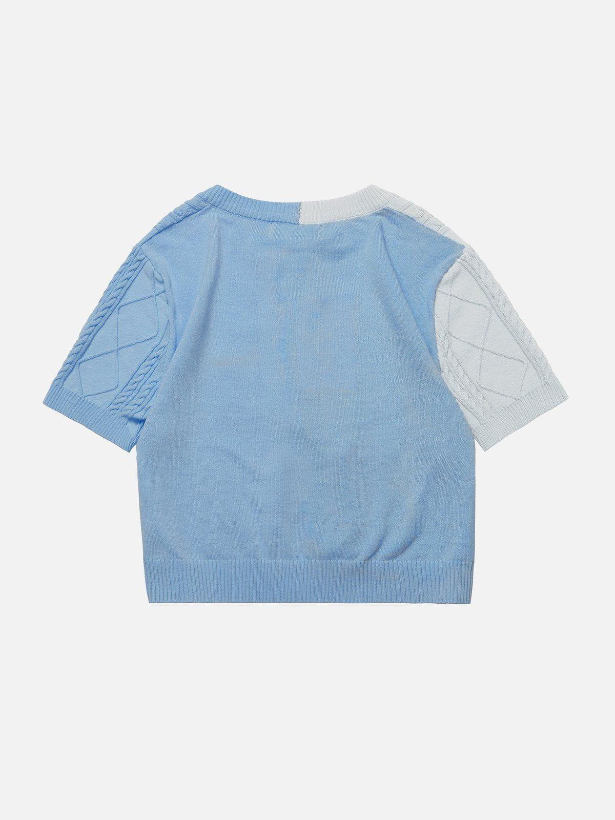 Tntwear® - Colorblock Twist Knit Tee - tntwear1