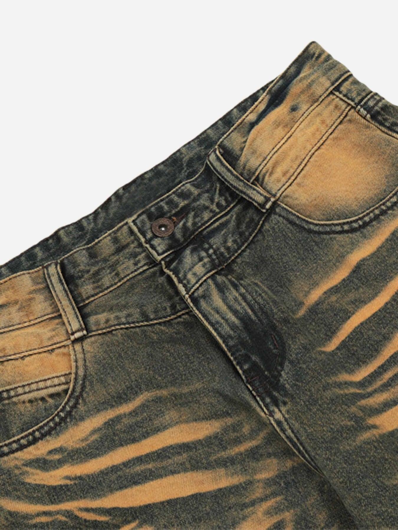 Tntwear® - Colorblocked Airbrushed Wide Leg Jeans - tntwear1