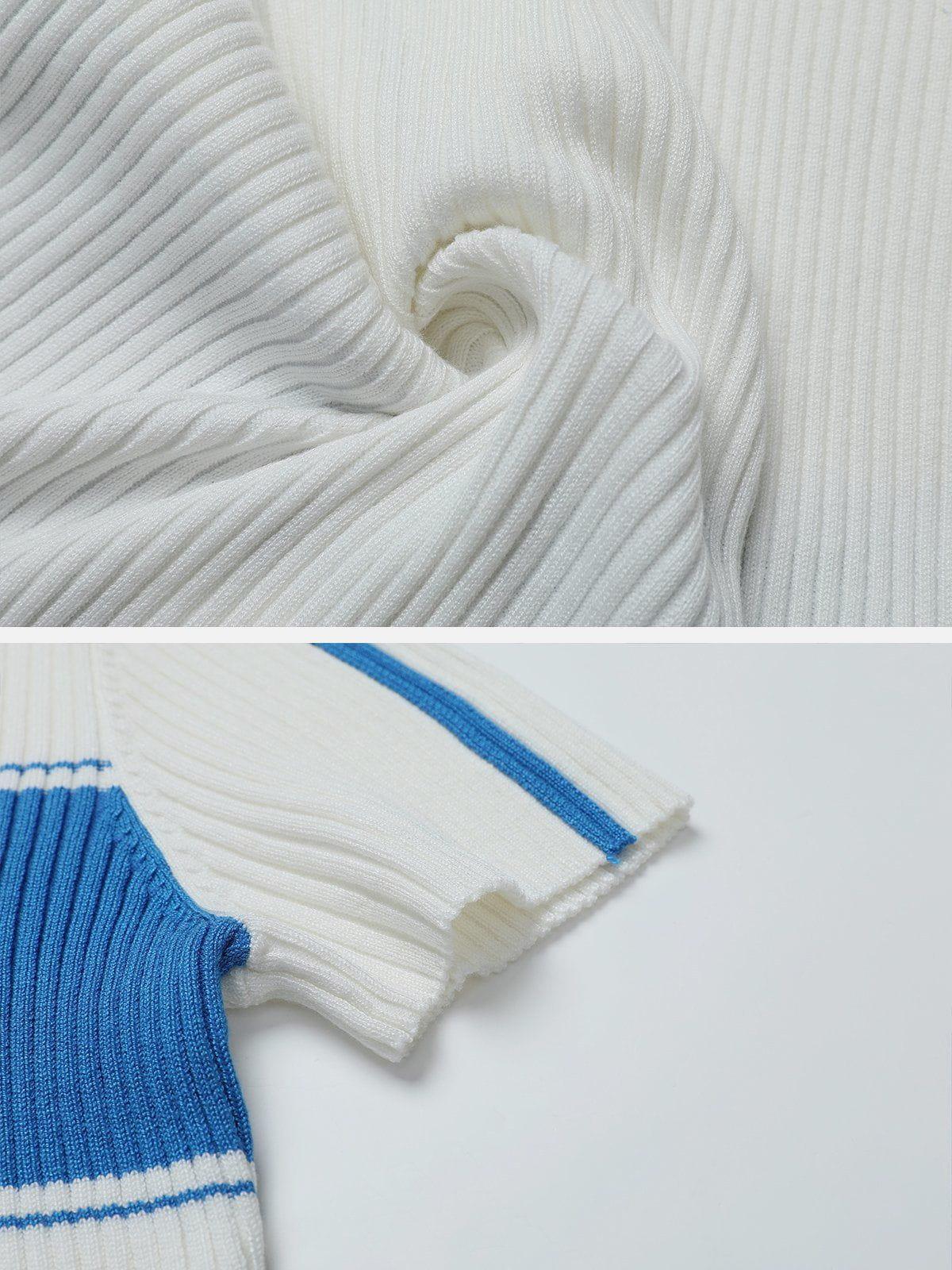 Tntwear® - Dawn Know Color Block Knit Tee - tntwear1