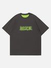 Tntwear® - Distressed Letter Embroidery Tee - tntwear1