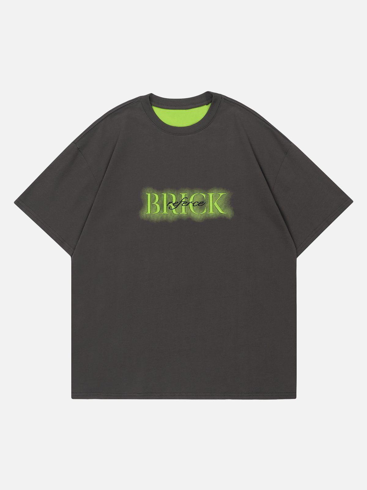 Tntwear® - Distressed Letter Embroidery Tee - tntwear1