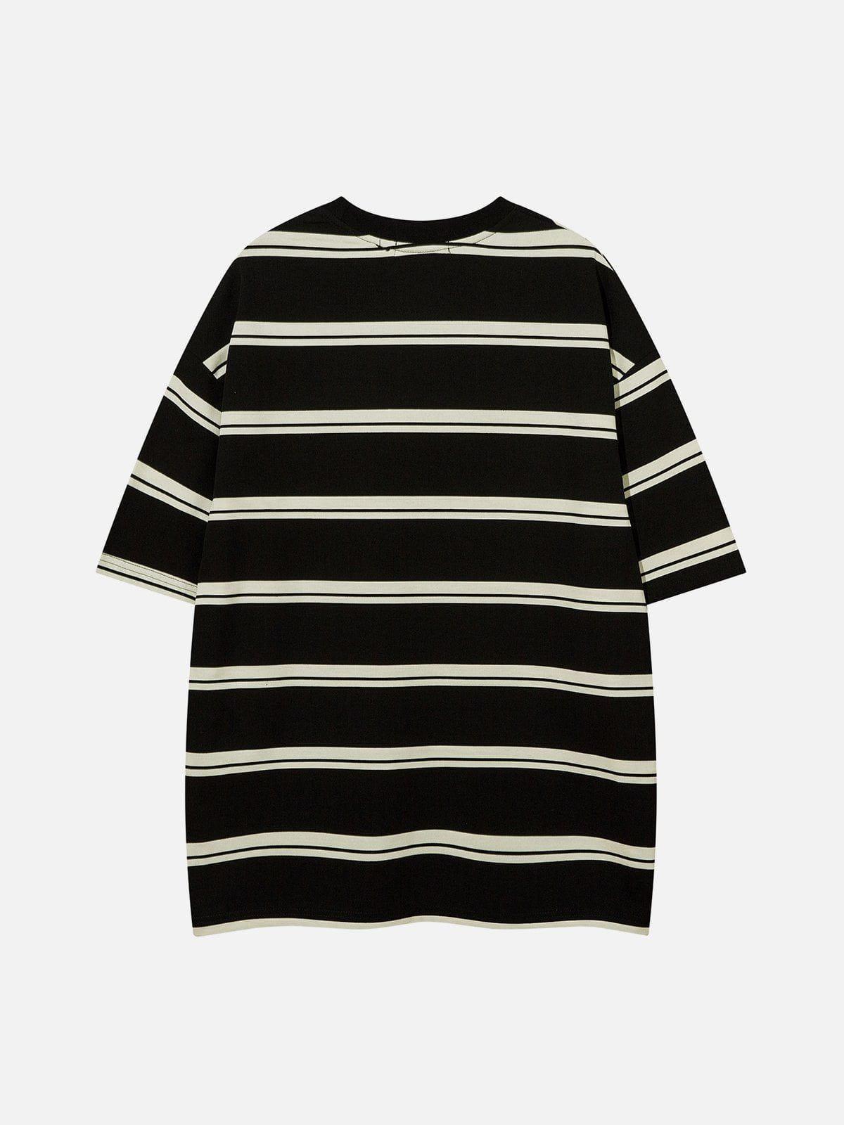Tntwear® - Embroidered Stripes Tee - tntwear1