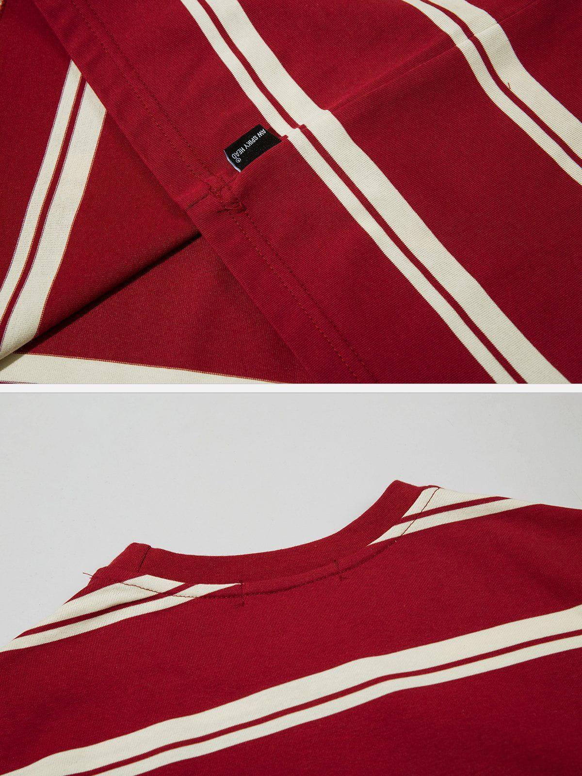 Tntwear® - Embroidered Stripes Tee - tntwear1