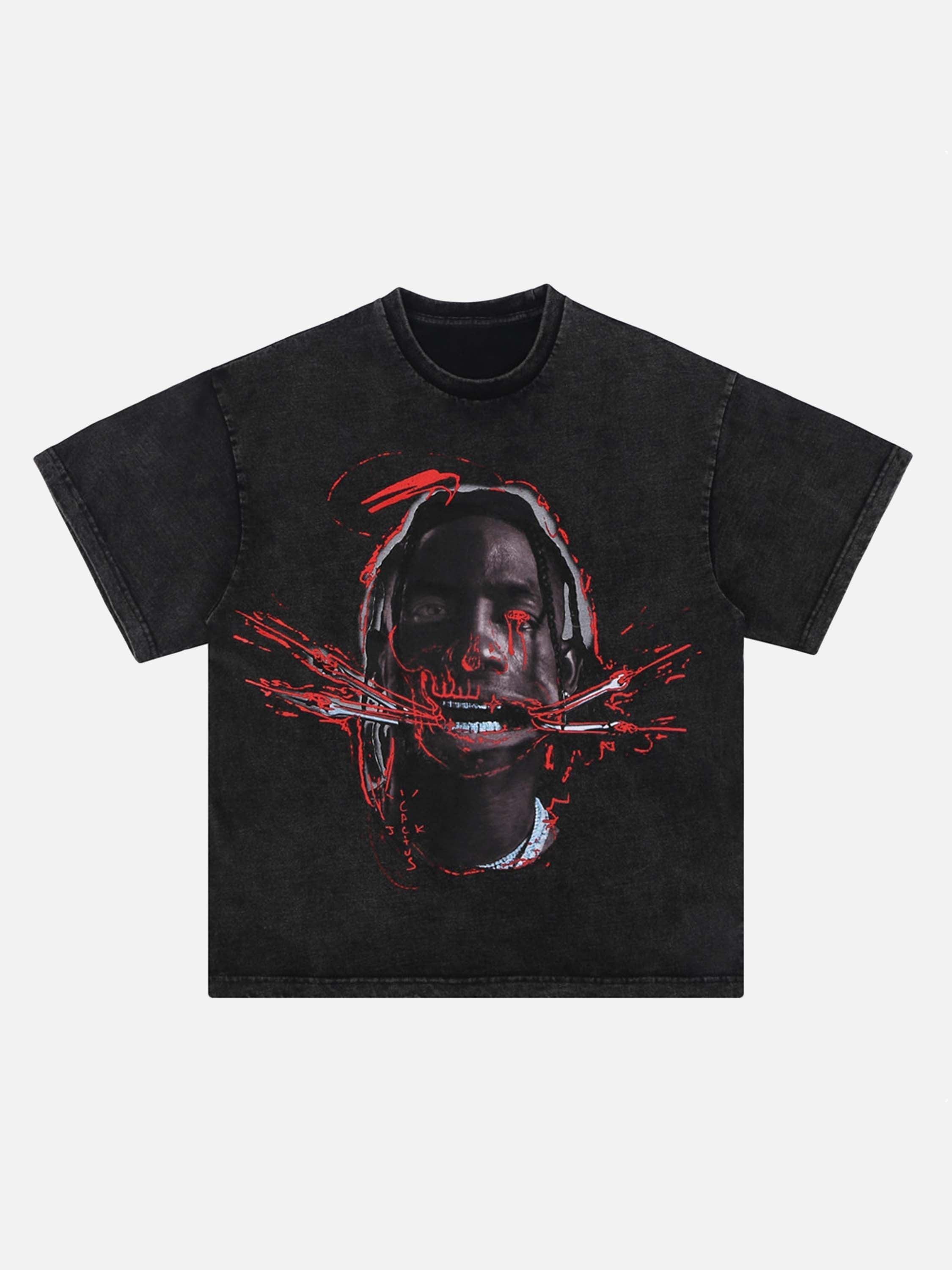 Tntwear® - European And American Hip-hop Spoof Fun Characters Short-sleeved T-shirt -1443 - tntwear1