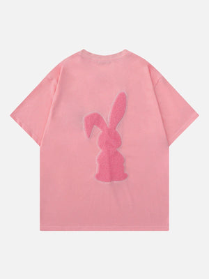 Tntwear® - Flocked Rabbit Print Tee - tntwear1