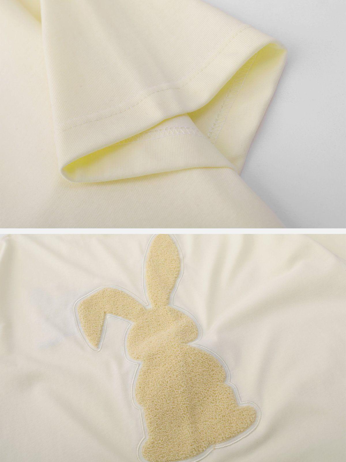 Tntwear® - Flocked Rabbit Print Tee - tntwear1